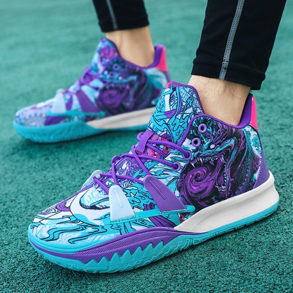 RURAN Unisex's Basketball Shoes Men's Women's Child Boy's Girl's Youth Student Casual Walking Work Mesh Basketball Shoes Front Tie Mesh Cloth High Top Rubber Sneakers