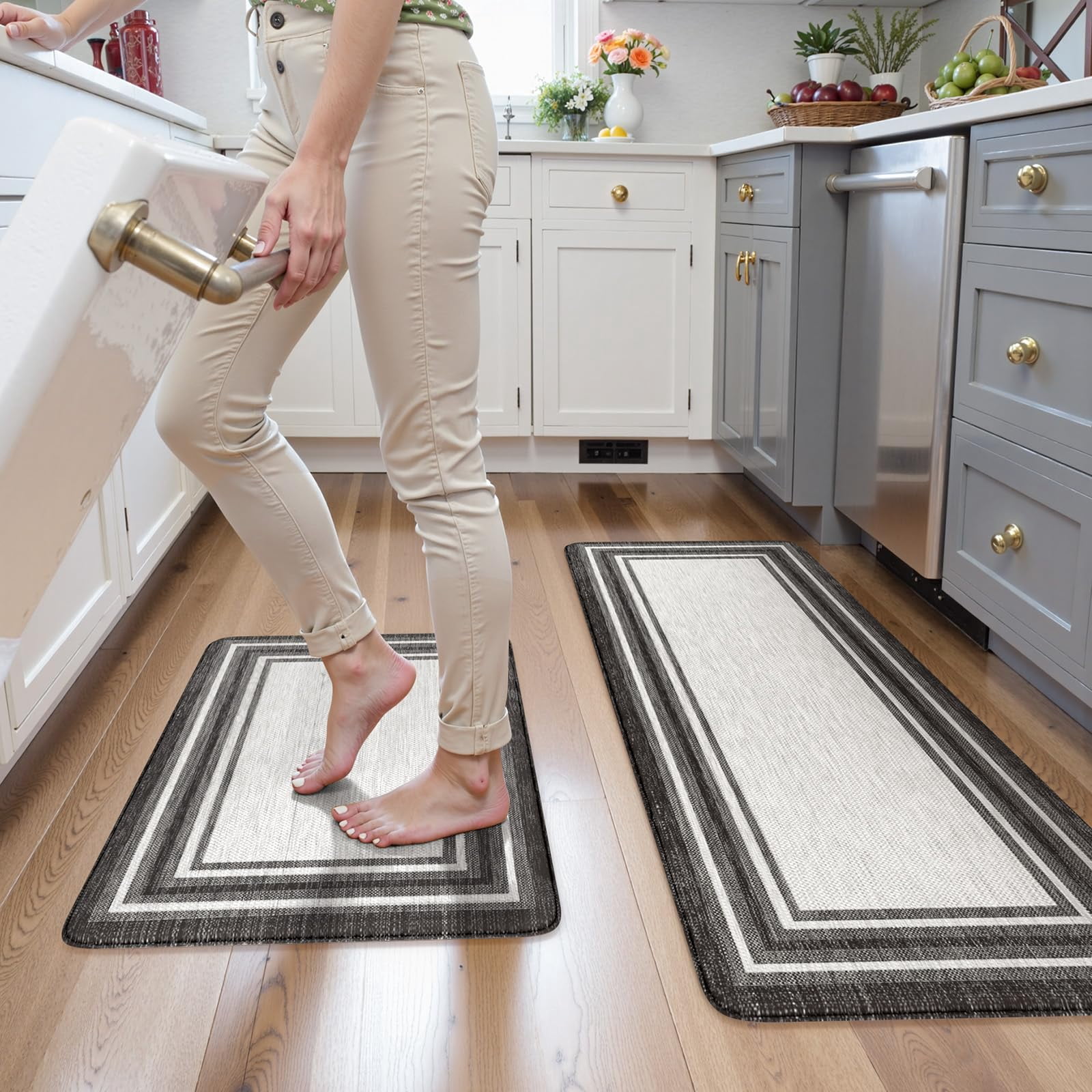 RUREN Fatigue Kitchen Mats for Floor, Farmhouse Kitchen Rugs - Walmart.com