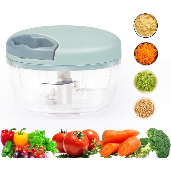 RUREN Garlic Chopper, Pull-String Vegetable Onion Mincer
