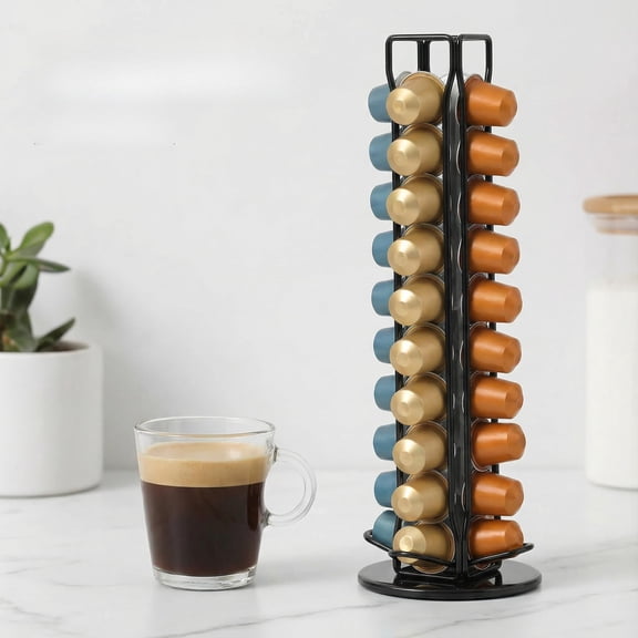 RUREN Rotating Coffee Pod Holder for Original, Holds 40 Pods, Black