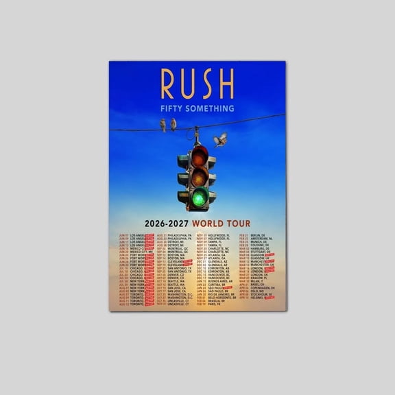RUSH ‘Fifty Something’ World Tour 2026 & 2027 Poster Size 24''x36'' The Golden Shop