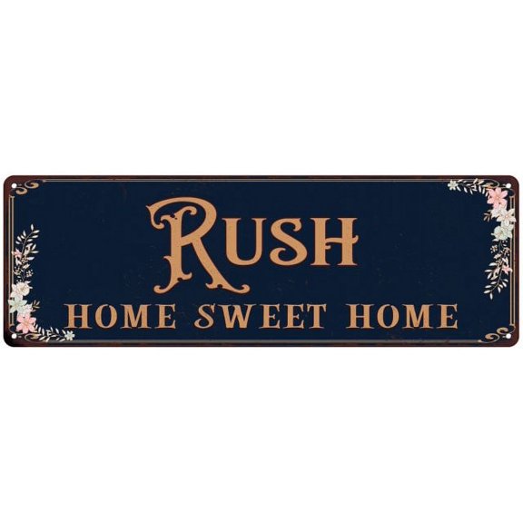 RUSH Home Sweet Home Victorian Look 6x18 Metal Sign 106180046129