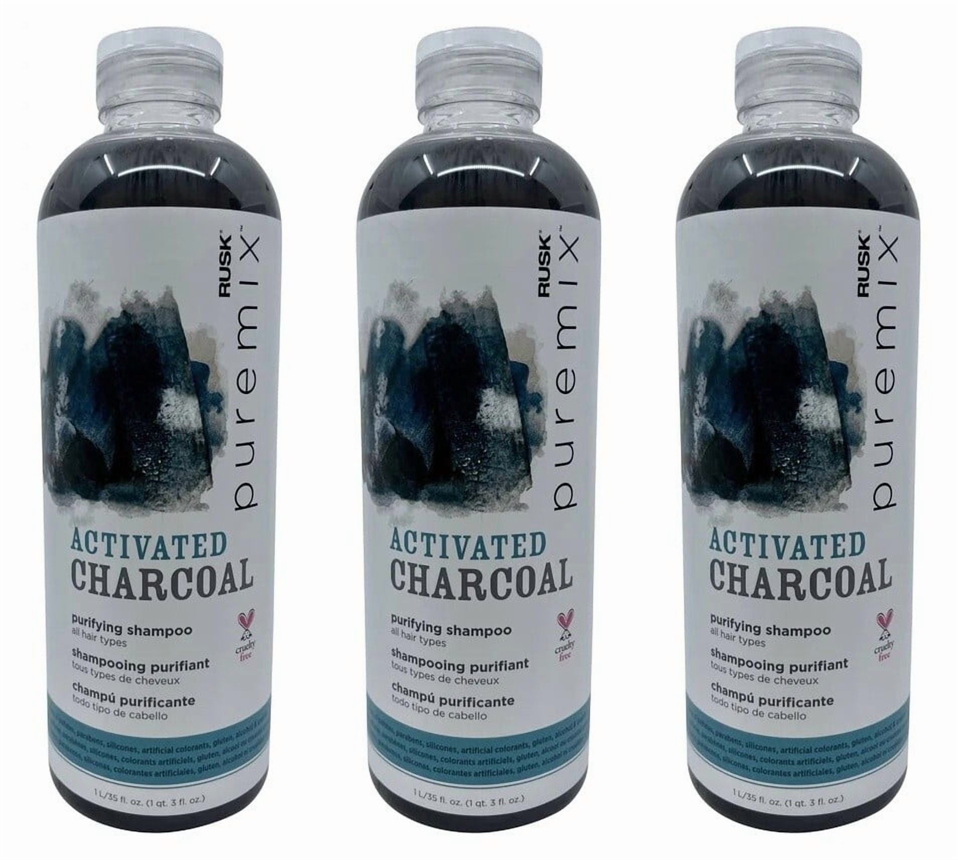 RUSK Puremix Activated Charcoal Purifying Shampoo 35 oz, 1L Large