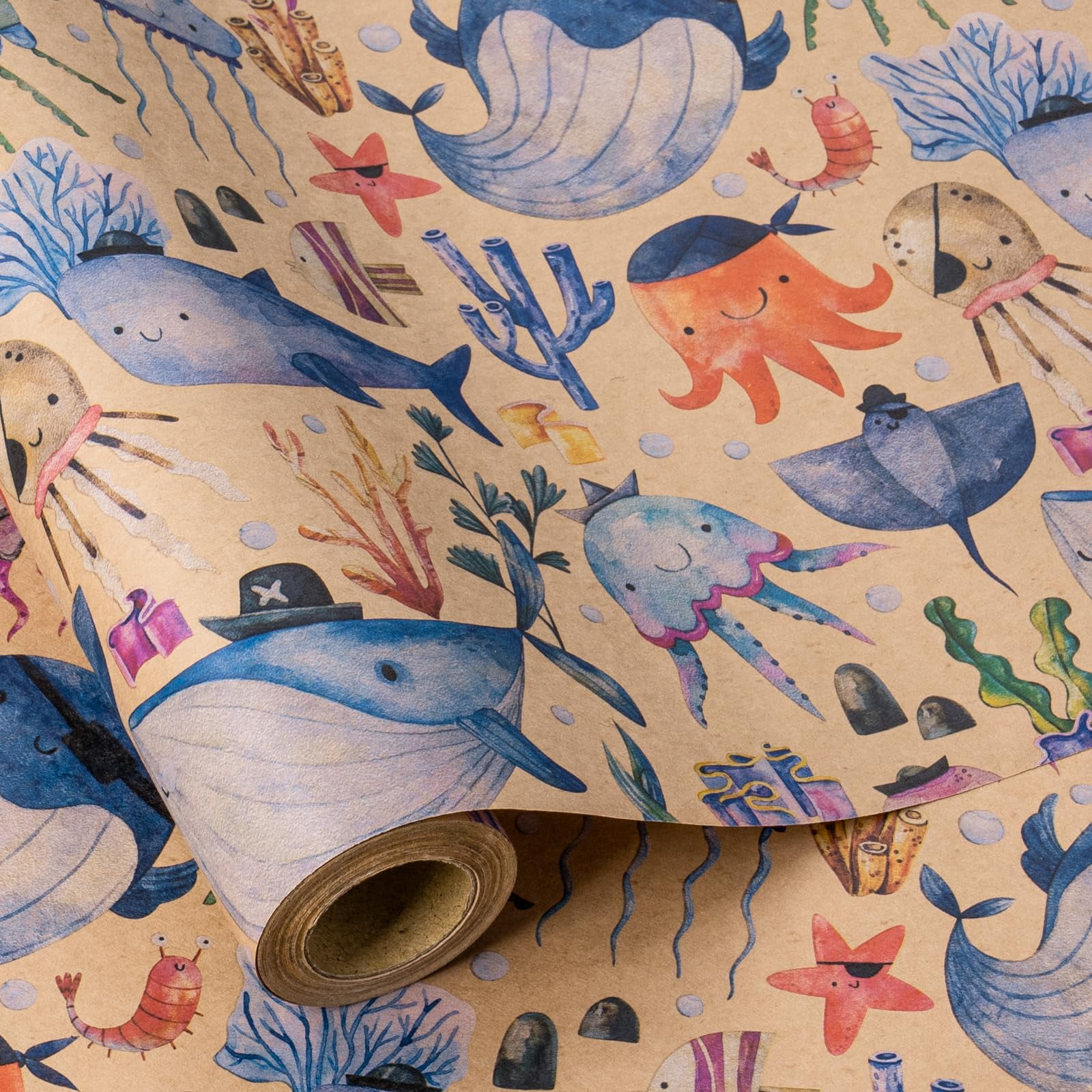 RUSPEPA Baby Wrapping Paper RRF12 Neutral Kraft Paper Roll, Mini Roll ...