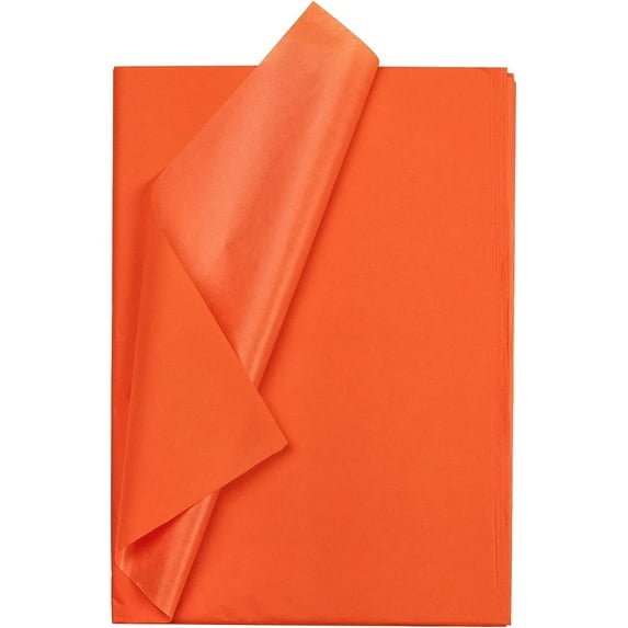 RUSPEPA Gift Wrapping Tissue Paper - Orange Tissue Paper for Gift Wrap, Art Crafts, DIY, Pack Bags, Birthday, Wedding and More - 19.5 x 27.5 inches - 25 Sheets