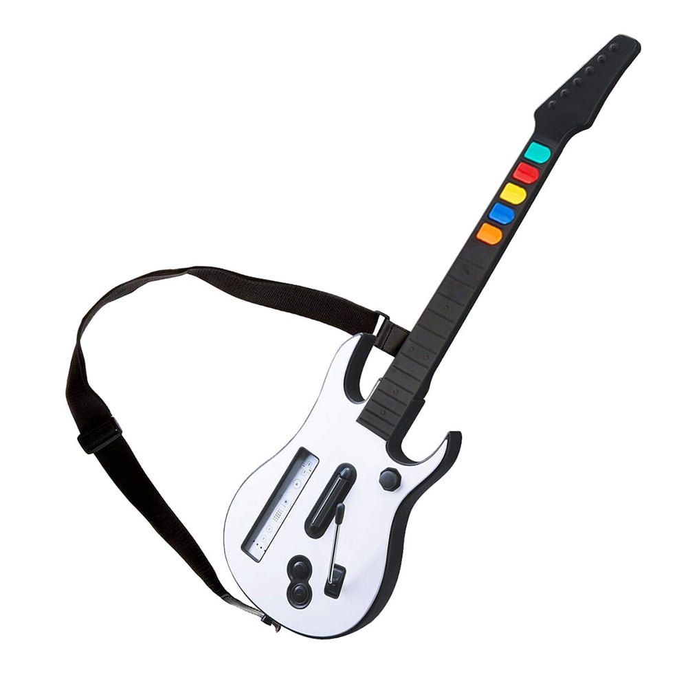 Guitar Hero Guitar, Wireless PC Guitar Hero Controller for PlayStation 3  PS3 with Dongle for Clone Hero, Rock Band Guitar Hero Games White