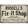 thumbnail image 1 of RUSSELL'S Fix-It Shop Sign Grandpa Dad Wall Decor 8 x 12 High Gloss Metal 208120006085, 1 of 1