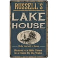 thumbnail image 1 of RUSSELL'S Lake House Blue Cabin Home Decor Gift 12x18 Metal 112180038093, 1 of 1