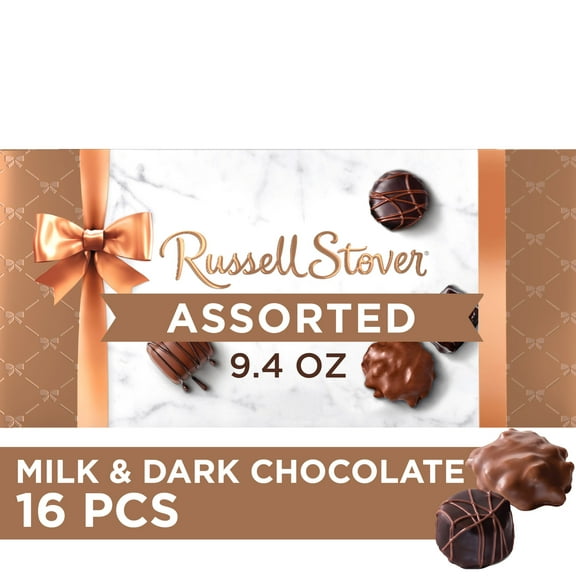 RUSSELL STOVER Assorted Gift Box of Milk & Dark Chocolates 9.4 oz.