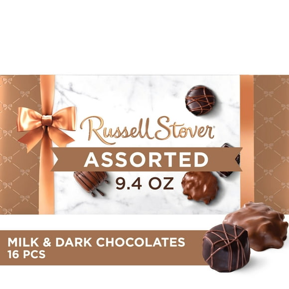 RUSSELL STOVER Assorted Milk & Dark Chocolate Candy Gift Box 9.4 oz.