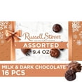 thumbnail image 1 of RUSSELL STOVER Christmas Assorted Milk & Dark Chocolate Gift Box, 9.4 oz. (16 pieces), 1 of 8