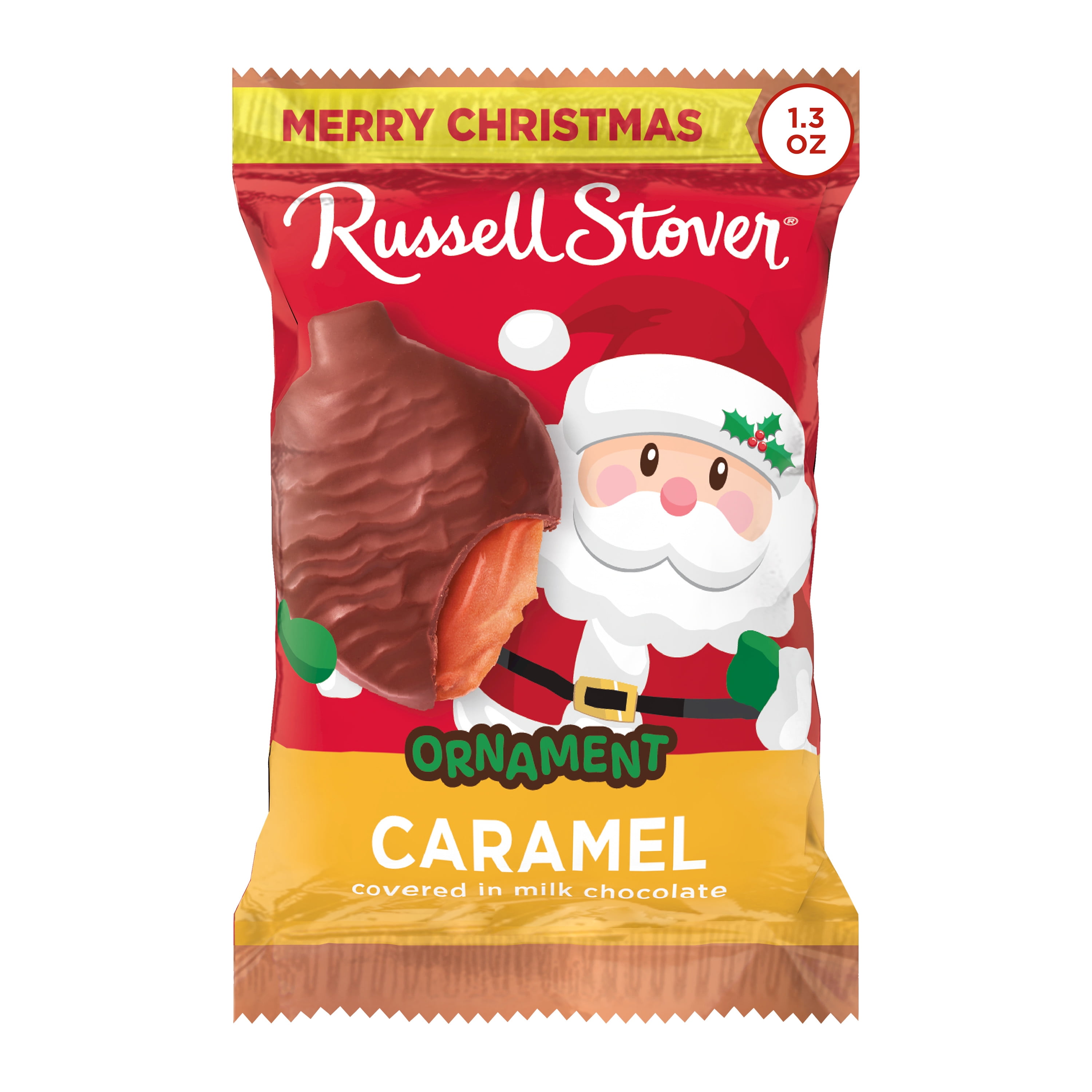 RUSSELL STOVER Christmas Milk Chocolate Caramel Ornament, 1.3 oz