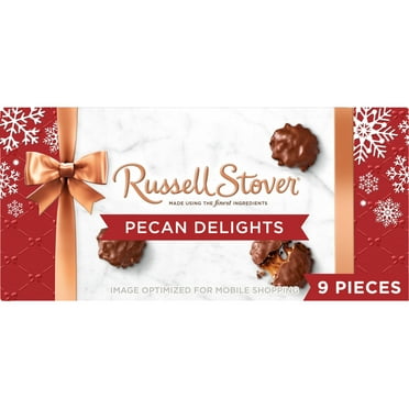 RUSSELL STOVER Christmas Milk Chocolate Pecan Delight Gift Box, 8.1 oz. (9 Pieces)