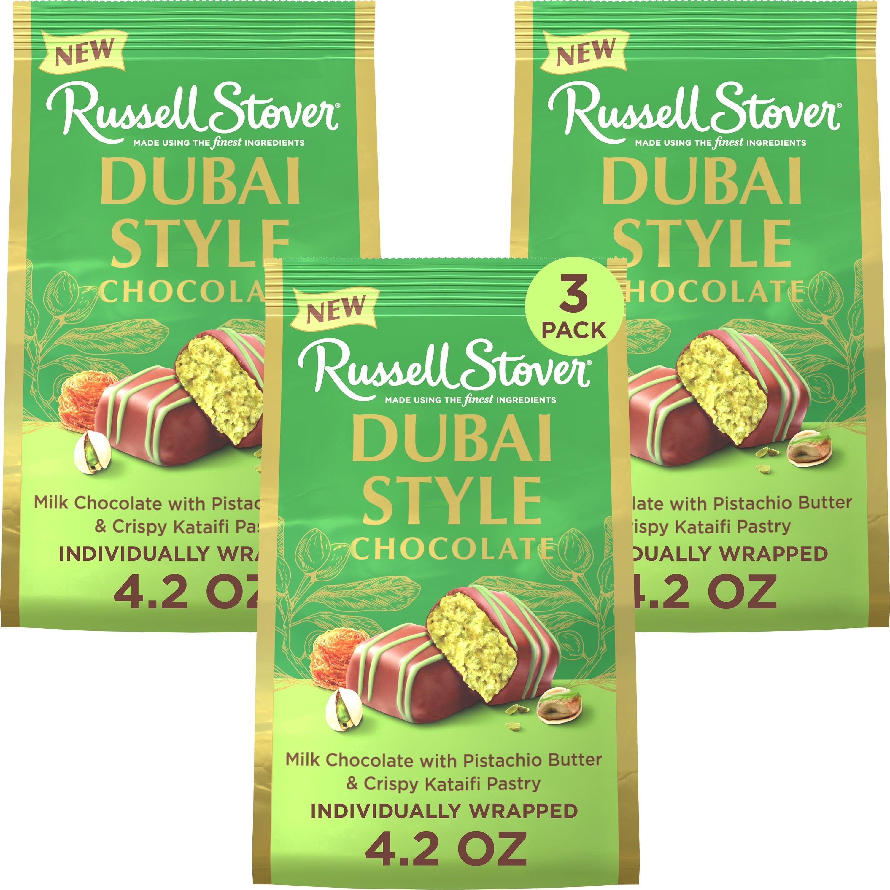 RUSSELL STOVER Dubai Style Milk Chocolate Candy Bar with Pistachio