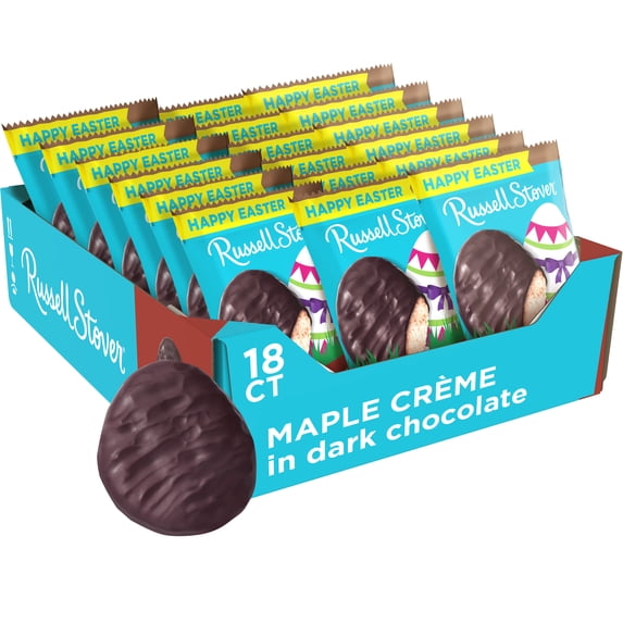 RUSSELL STOVER Easter Maple Crème Dark Chocolate Easter Egg, 1.3 oz. (Pack of 18)