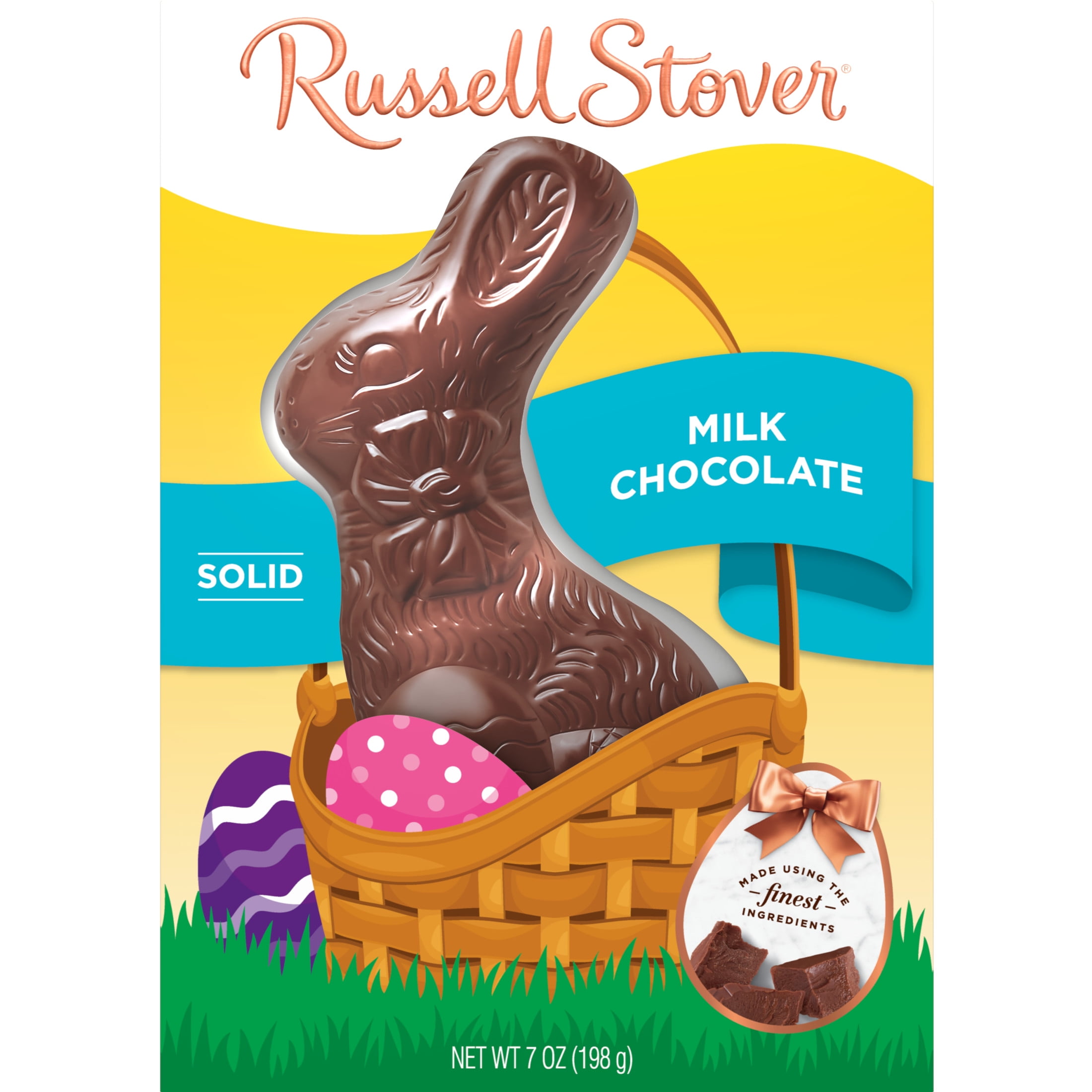 RUSSELL STOVER Solid Milk Chocolate Easter Bunny Candy Rabbit, 7 oz ...