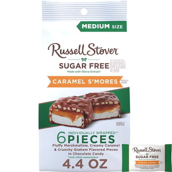 RUSSELL STOVER Sugar Free Caramel S'mores Chocolate Candy, 4.4 oz.