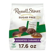 RUSSELL STOVER Sugar Free Assorted Caramels Chocolate Candy, 17.6 oz. bag (≈ 36 pieces)