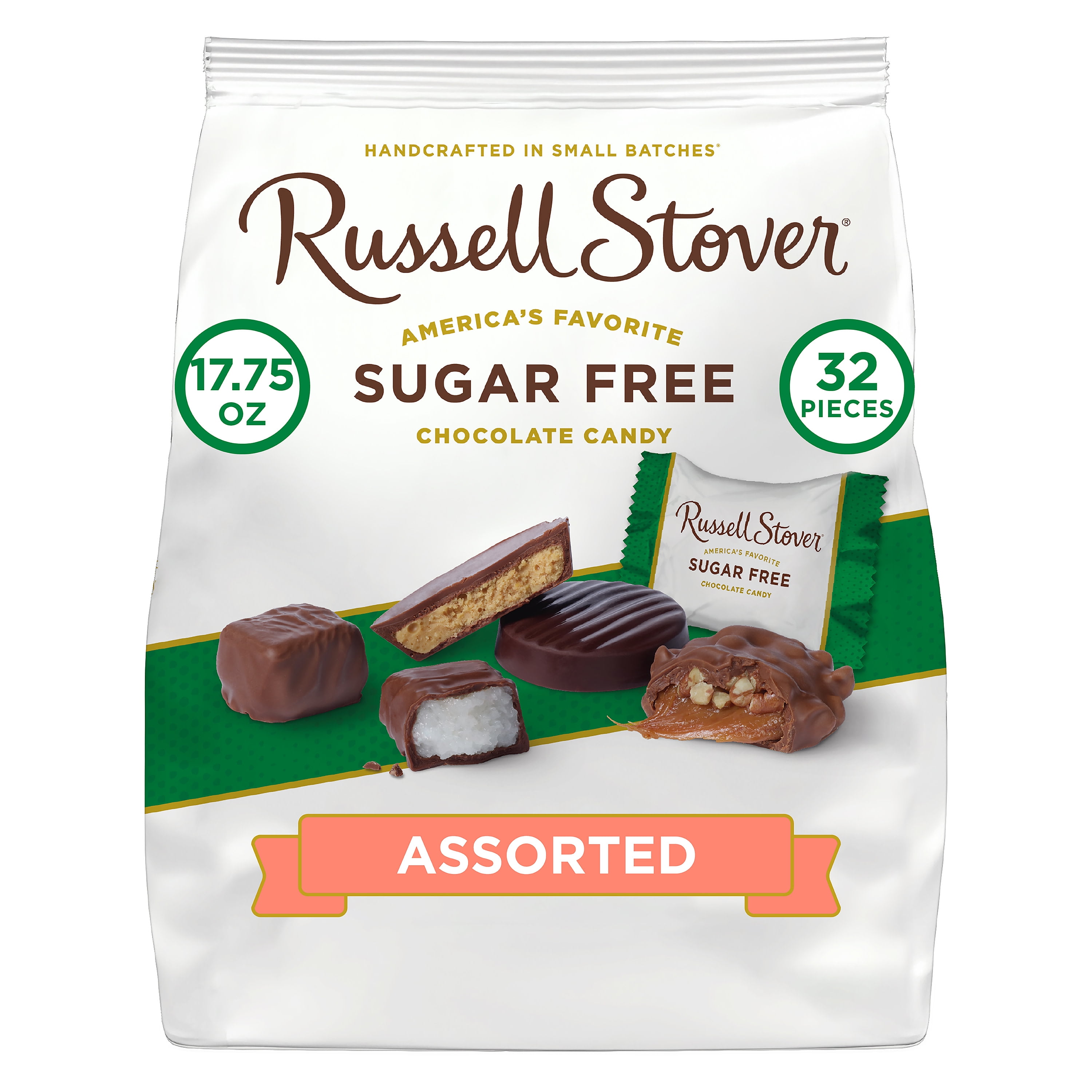 RUSSELL STOVER Sugar Free Assorted Chocolate Candy, 17.75 oz. bag (≈ 32