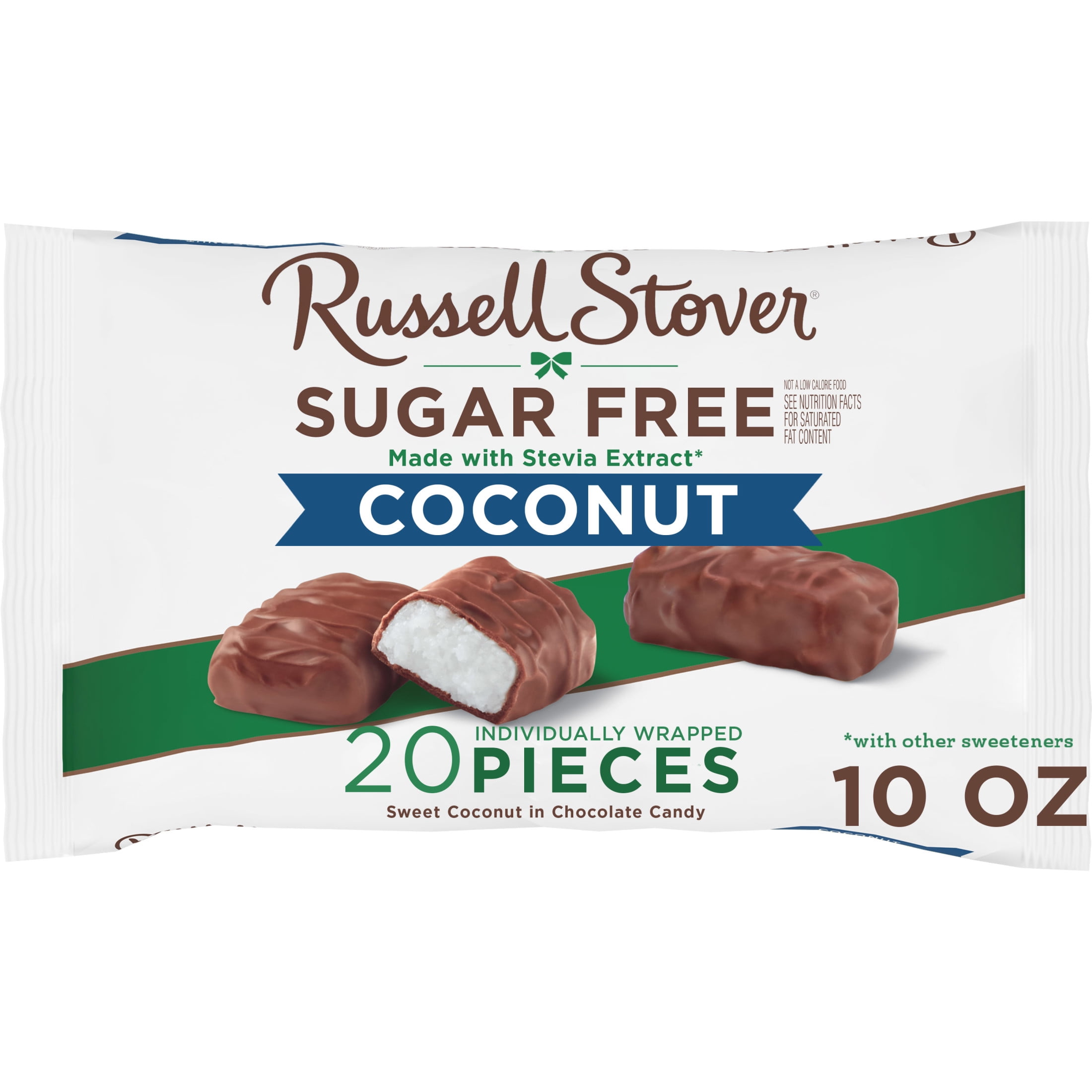 RUSSELL STOVER Sugar Free Coconut Chocolate Candy, 10 oz. bag ( 20 pieces)