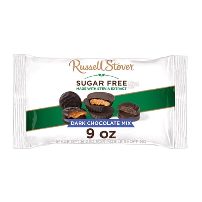 RUSSELL STOVER Sugar Free Dark Chocolate Assorted Mix, 9 oz. Bag ( 16 Pieces)