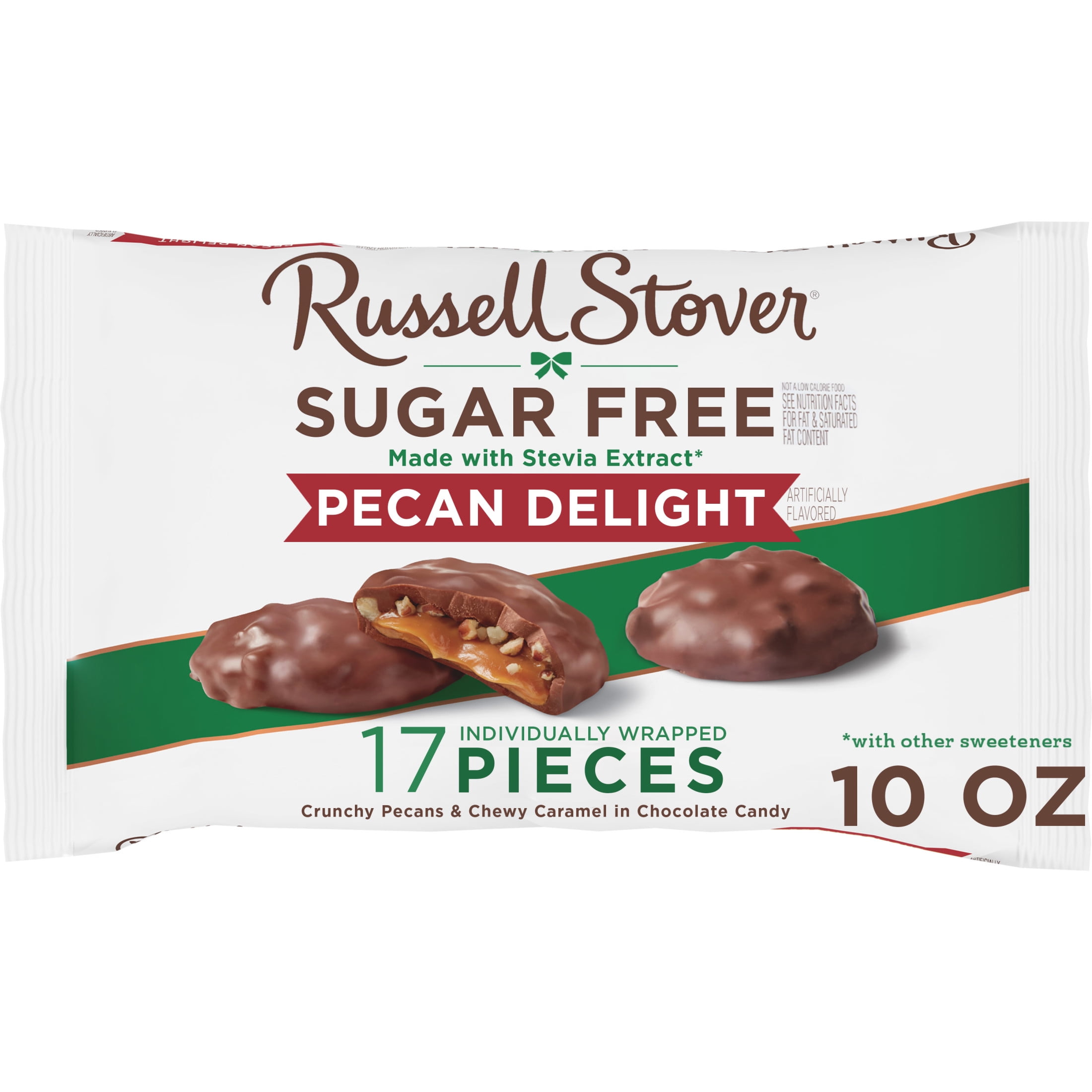 RUSSELL STOVER Sugar Free Pecan Delight Chocolate Candy, 10 oz. bag ( 16 pieces)