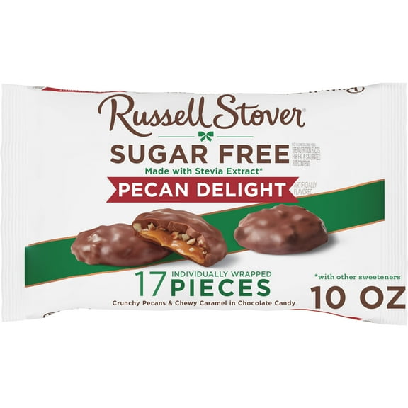 RUSSELL STOVER Sugar Free Pecan Delight Chocolate Candy, 10 oz. bag ( 16 pieces)