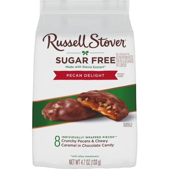 RUSSELL STOVER Sugar Free Pecan Delight Chocolate Candy, 4.7 oz. bag