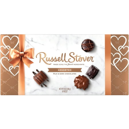 Russell Stover Valentine's Day Assorted Milk & Amp; Dark Chocolate Candy Gift Box, 9.4 oz.