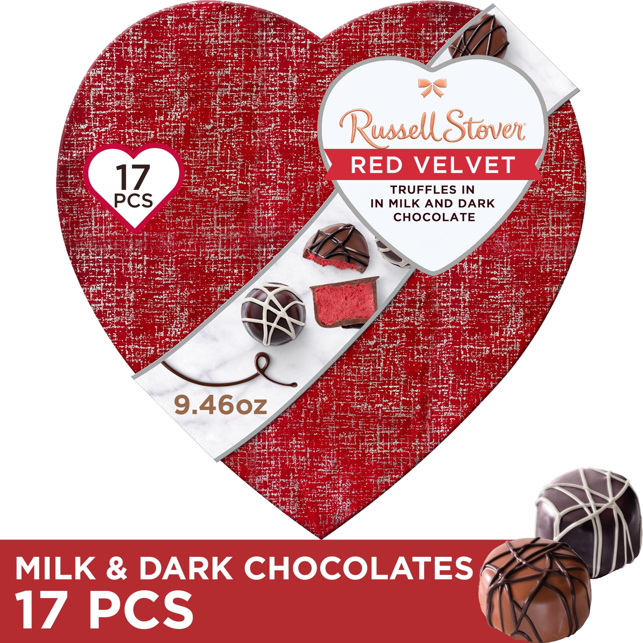 Russell Stover Valentine's Day Red Velvet Truffle in Milk & Dark