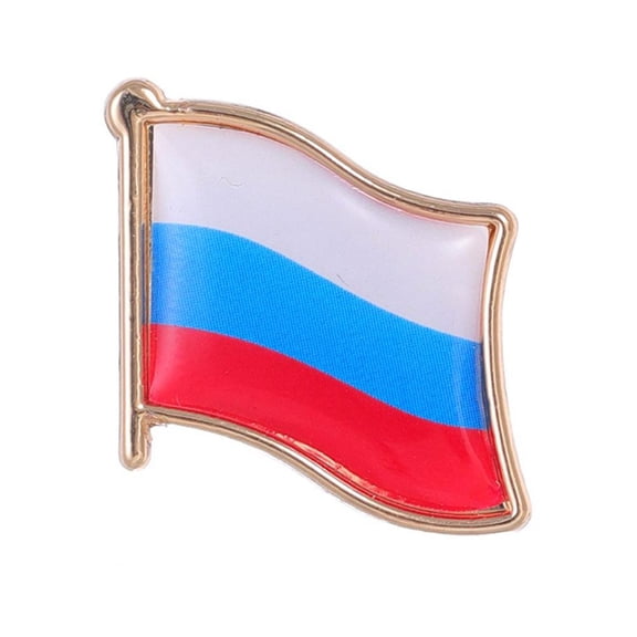 RUSSIA FLAG PIN - Official RUSSIAN Nati onal Shiny Waving Enamel Lapel Flag