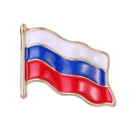 RUSSIA FLAG PIN - Official RUSSIAN National Shiny Waving Flag Enamel Lapel PIN