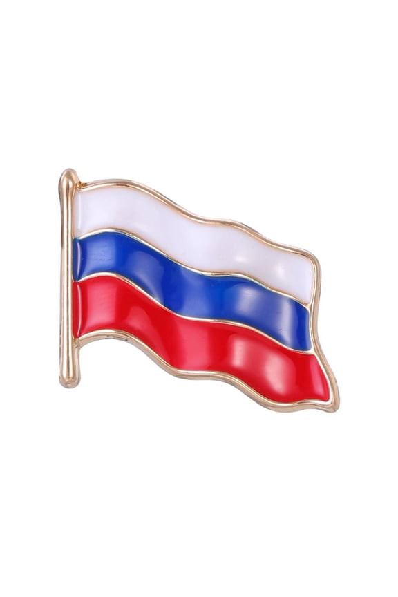 RUSSIA FLAG PIN - Official RUSSIAN National Shiny Waving Flag Enamel Lapel PIN