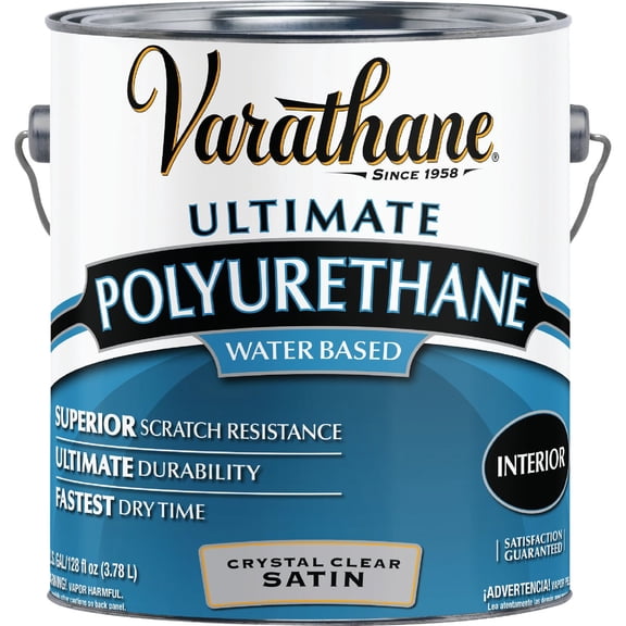 Rust-Oleum Varathane Polyurethane Satin Interior Finish - Durable Protection - 1-Gallon Exterior Wood Surfaces, UV-Resistant Formula