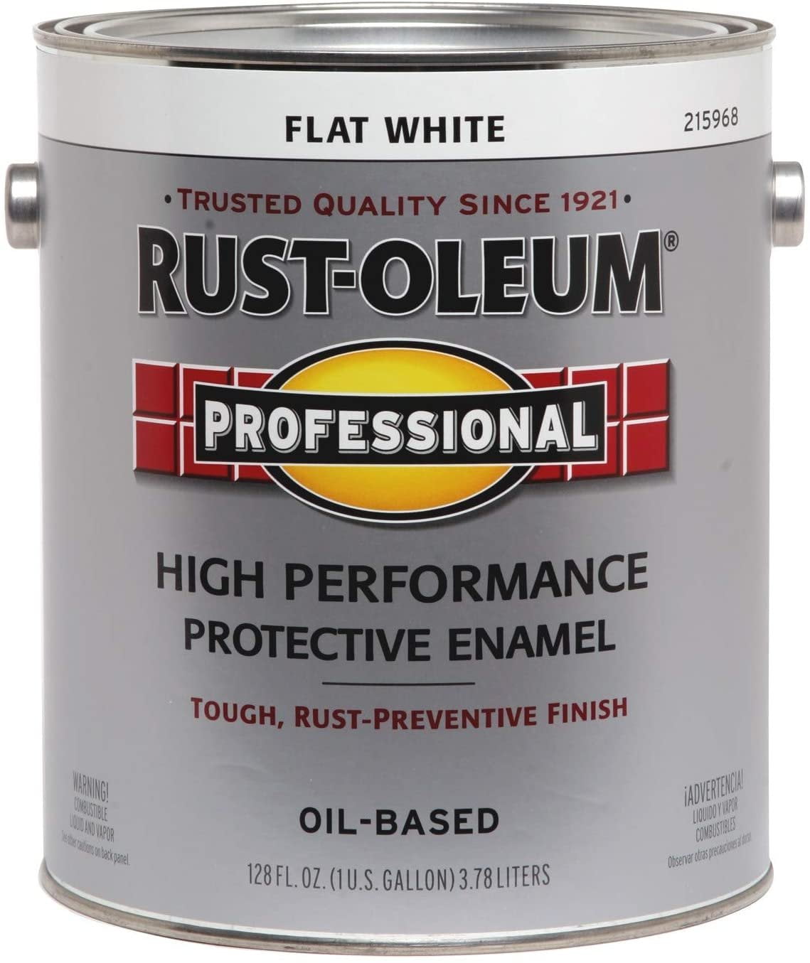 Rust-Oleum Professional Flat Enamel Paint - Durable, Oil-Based - Gallon, White  Interior & Exterior Use, Professional Finish