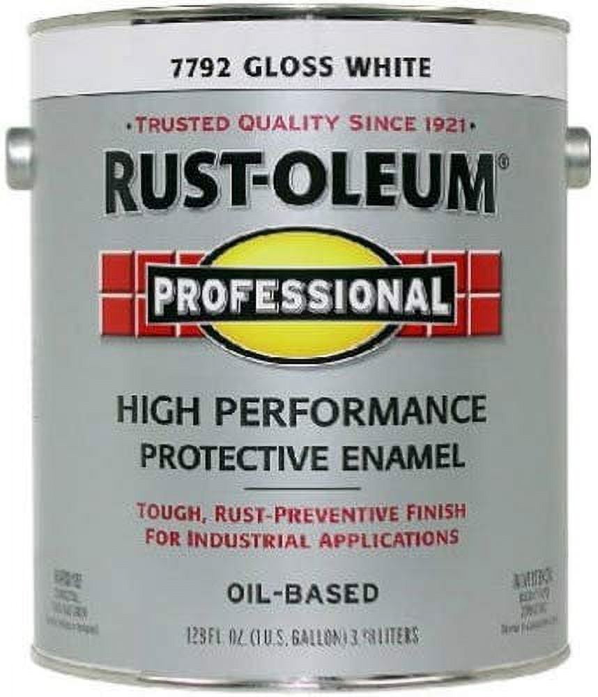 Rust-Oleum Professional 1 gal. High Performance Protective Enamel Gloss  White Oil-Based Interior/Exterior Paint 242256 - The Home Depot