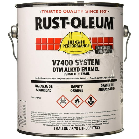 Rust-Oleum Safety Orange Paint 245477 - Gloss, Liquid, Interior - 1 Gal, Orange