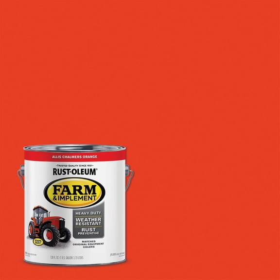 Rust-Oleum Enamel Paint Allis Chalmers Orange Bright - Chip-Resistant - 1 Gallon  Interior & Exterior Use, Professional Finish