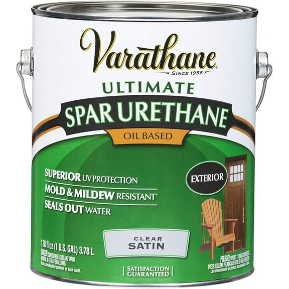 Rust-Oleum Varathane Spar Urethane Paint - Oil-Based, Quick Drying - Gallon, Clear, Satin