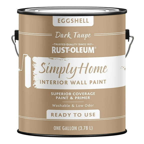 RUST-OLEUM Simply Home 332142 Wall Paint, Eggshell, Dark Taupe, 1 gal