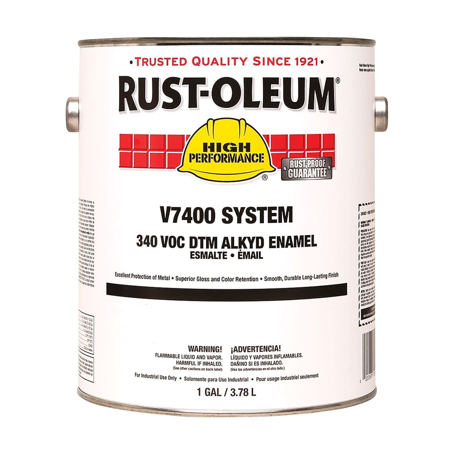 Rust-Oleum 245387 V7400 Alkyd Enamel, Flat Black, 1 gal.