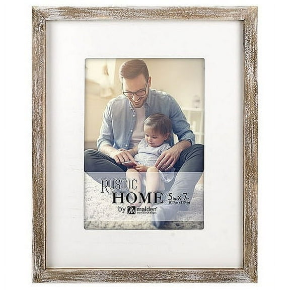 RUSTIC BORDER WHITE 9x11 5x7 frame by Malden Design - 5x7