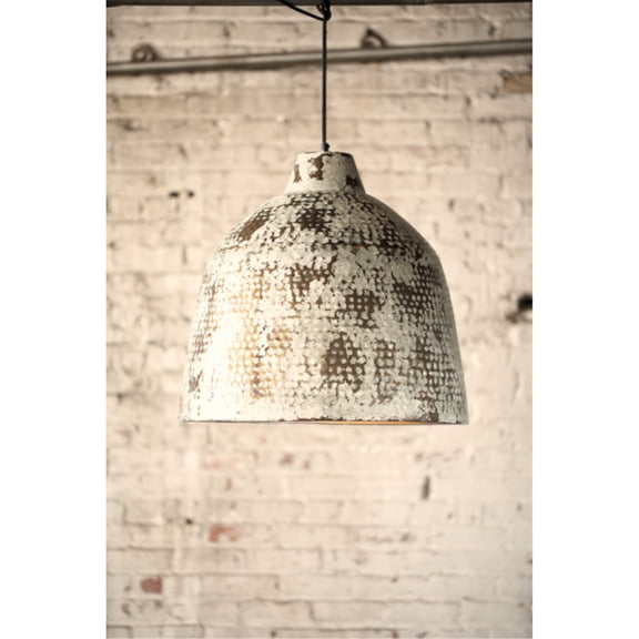 RUSTIC WHITE METAL PENDANT LIGHT