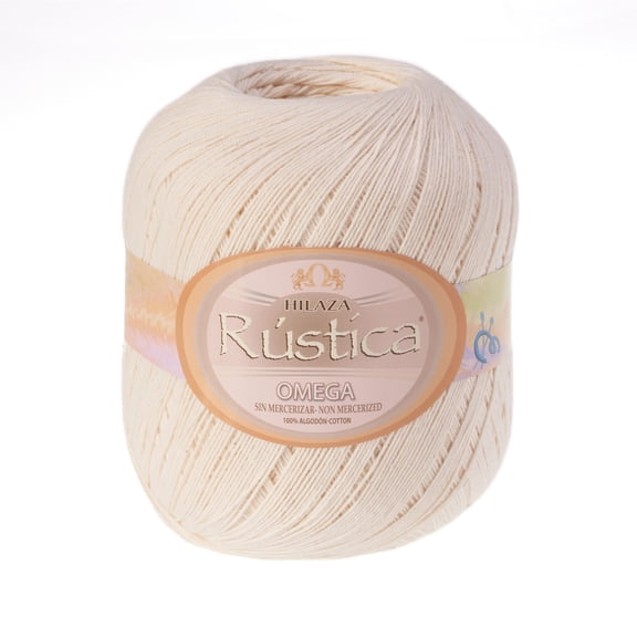 RUSTICA [150grs] by Omega - Fine 100% Non - Mercerized Cotton Thread for Crochet and Knitting - Color 02 - Bone