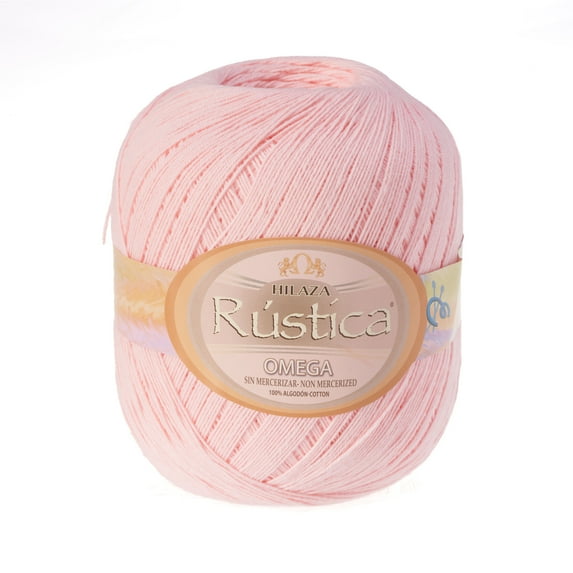 RUSTICA [150grs] by Omega - Fine 100% Non - Mercerized Cotton Thread for Crochet and Knitting - Color 31 - Baby Pink