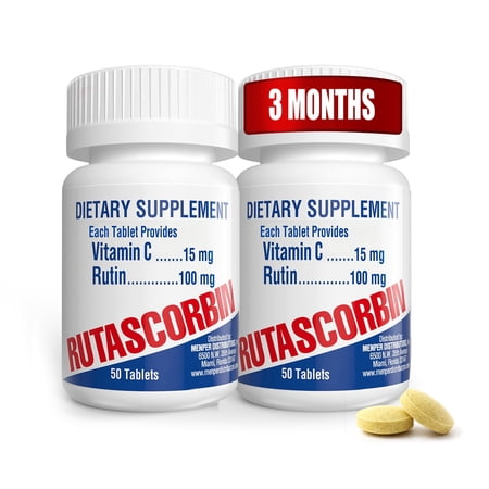 RUTASCORBIN Supplement 50 Tablets – Vitamin C Complex for Circulation, Immunity & Vascular Health, (2 Pack)