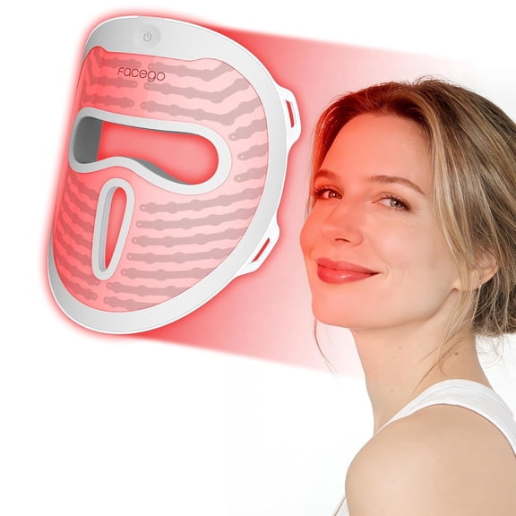 RUTAWZ LED Face Mask, 4 Modes Red Light Therapy Mask for Face with 850nm NIR, Cordless Rechargeable Facial Skin Care Gifts for Women, Home, Travel