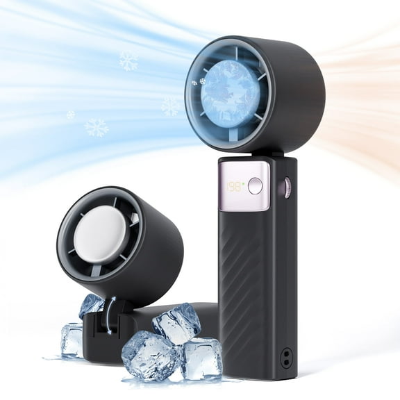 RUTAWZ Portable Handheld Fan with Ice-Cooling Pad - 4000mAh Rechargeable, 1-199 Adjustable Speeds, Fast Cooling for Travel & Office