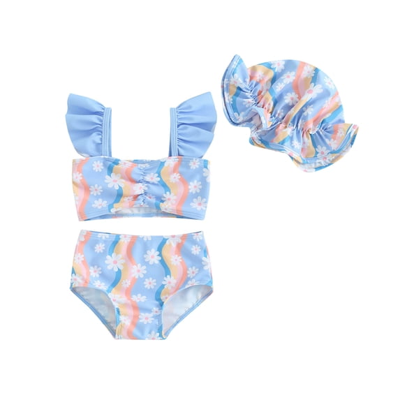 RUTAYY Baby Girls Swimwear Set 2PCS Swimsuits With Cover Up For Toddler 0 3 Years Summer Beach Play Pool Resort Beachwear, 6-12 Months