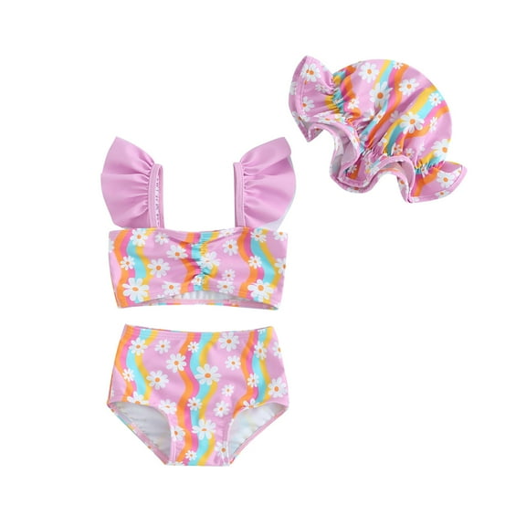RUTAYY Baby Girls Swimwear Set 2PCS Swimsuits With Cover Up For Toddler 0 3 Years Summer Beach Play Pool Tropical Beachwear, 12-18 Months